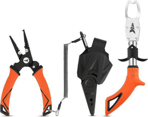 KastKing Paradox Fishing Pliers, Angled Fish Lip Gripper, Saltwater Resistant 420 Stainless Steel Fishing Tools