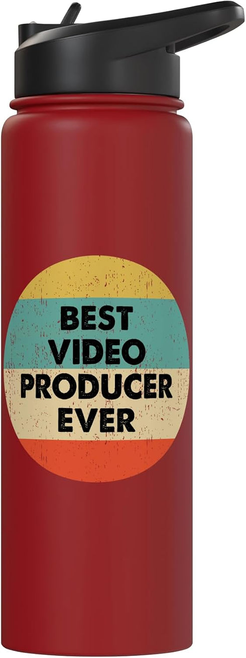 Funny Video Producer Shirts & Gifts Video Producer Shirt | Best Video Producer Ever Stainless Steel Insulated Water