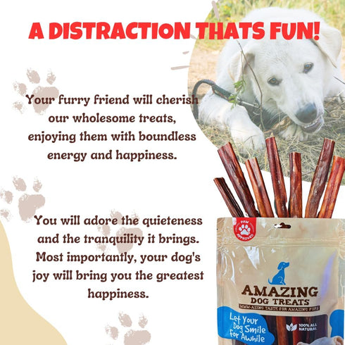 Amazing Dog Treats Gullet Sticks - 6 Inch, 20 Count, Jerky Chews for Dogs, Esophagus Beef Gullet