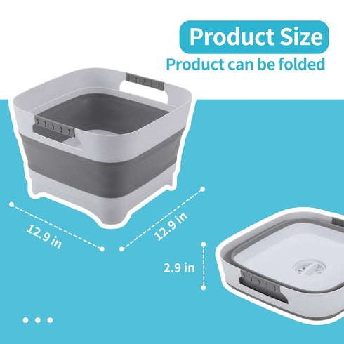 PandaEar Collapsible Baby Bottles Wash Basin, Foldable Wash Tub with Drain Plug for Infant Essentials, Bottles, Breast