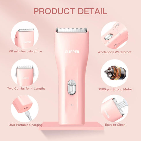 Dog Grooming Kit Clipper for Thick Coat - Low Noise Cordless Rechargeable Trimmer for Small and Large Animals