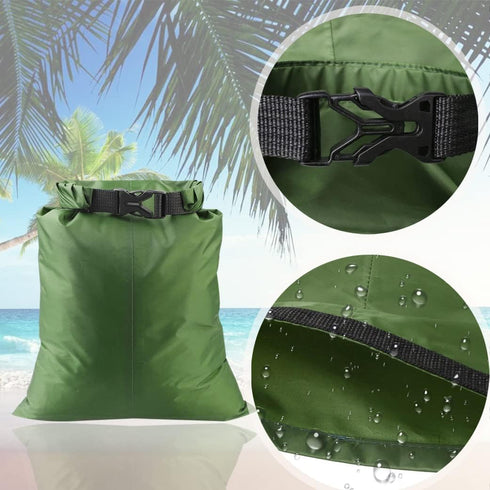 Pimoys 5 Pack Waterproof Dry Sacks, Lightweight Outdoor Bags for Rafting, Boating, Camping (1.5L to 6L)