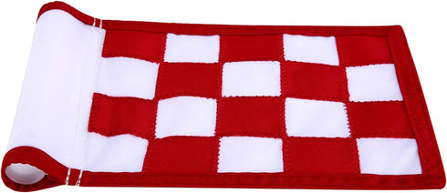 Green Golf Flags, Solid Nylon and Checkered Training Putting Green Flags, 8.7"x6"
