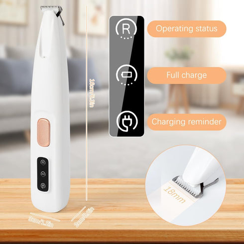 2024 Upgrade Pet MicroPrecision Trimmer - Waterproof Rechargeable Hair Clippers with LED Light for Paws, Eyes, Ears,
