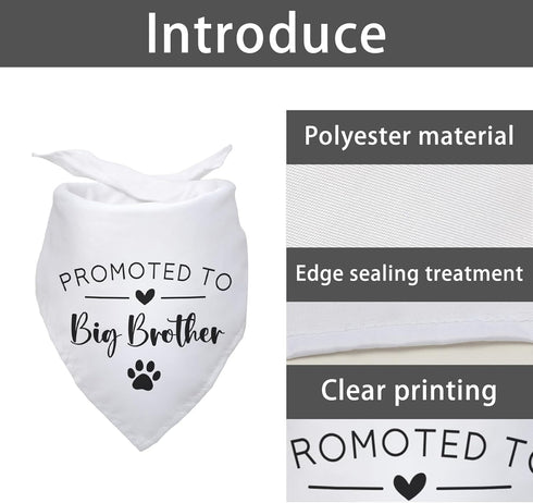 Yishuliwu Promoted to Big Brother White Pet Dog Bandanas Triangle Scarf Bandanas Bibs Birthday Party Props Gender