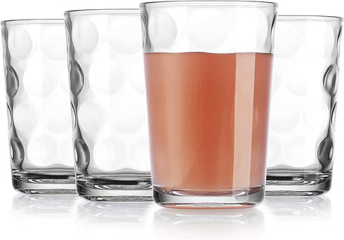 Home Essentials Set of 4 Juice Glasses, 7 oz Water Tumblers for Juice, Cocktails, Dishwasher Safe