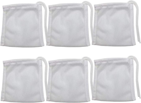 6 Pack Small Filter Bags for Activated Carbon, 3 by 4 inches High Flow Mesh Media Filter Bags