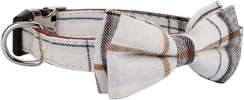 Faleela Soft & Comfy Bowtie Dog Collar - Detachable Adjustable Bow Tie Collar for Small Medium Large Pets