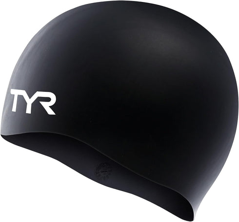 TYR Adult Silicone Swim Cap for Drag Reduction and Hair Protection