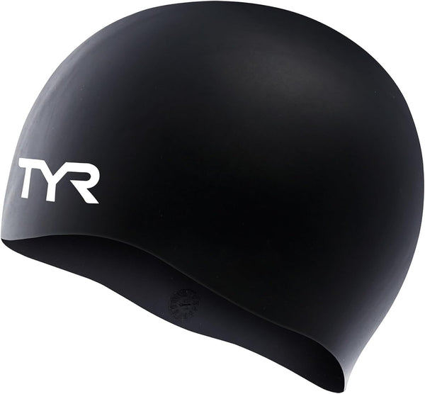 TYR Adult Silicone Swim Cap for Drag Reduction and Hair Protection
