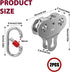 Zipline Pulley with Carabiner and Handle | 304 Stainless Steel Tandem Speed Double Pulley for 1/4 5/16 3/8 Cable