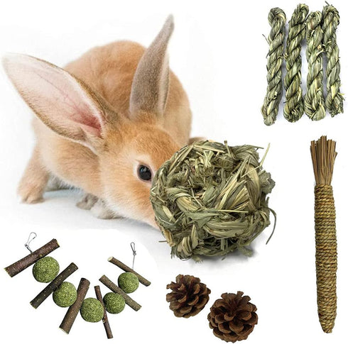 Hamiledyi Rabbit Seagrass Mat Bunny Chew Toys for Teeth Hanging Activity Mat Rabbit Enrichment Activity Mat Small