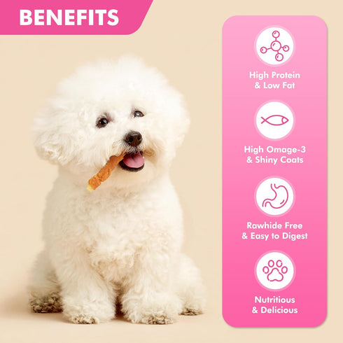 20 oz Dog Treats, Chicken Wrapped Cod Fillets, Rawhide Free Healthy Dog Snacks, Soft Dog Treats for Small Dogs