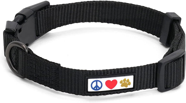 Pawtitas Adjustable Dog Collar for Extra Small Dogs, Heavy Duty Waterproof with Quick-release Buckle, Black