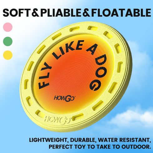 HOWGO Flyer Dog Toy, Lightweight Durable Flying Disc, Best for Flight, 9.84'' (Pink)