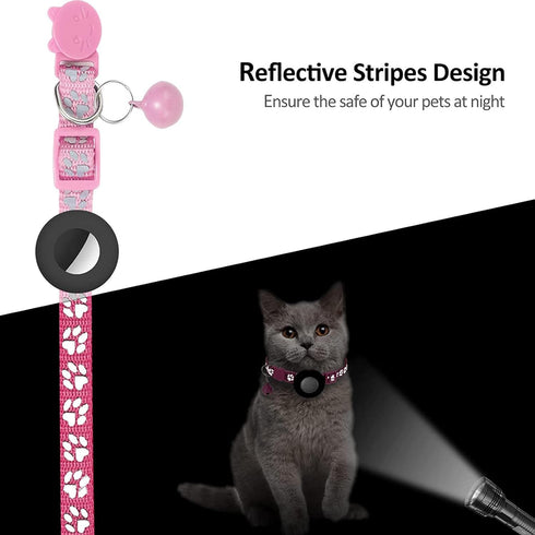 IPX8 Pets-Pink-4 GPS Tracker for Cats, Mini GPS Pet Tracker, Waterproof Cat Trackers,No Monthly Fee,Work with Apple