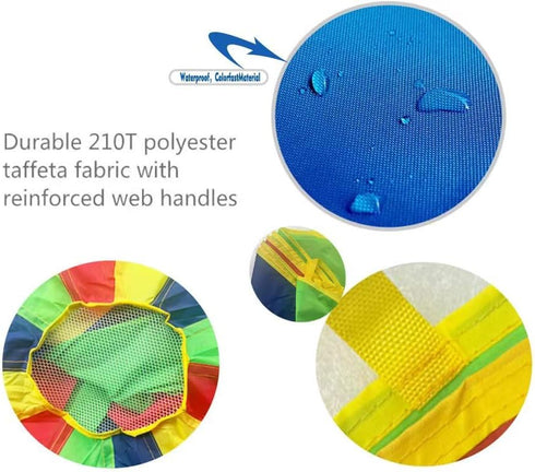 Youngchy 8ft 10ft 12ft (12 12 Parachute with Handles Play Parachute Games for Outdoor Team Games,waterproof reinforced
