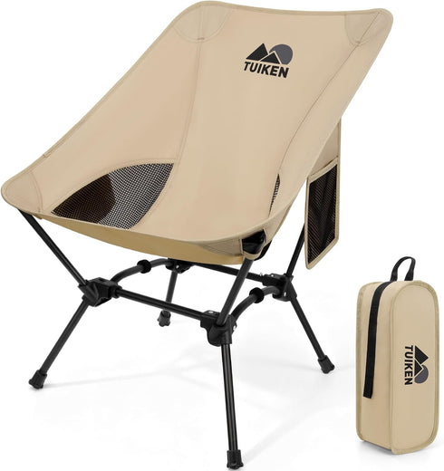 TUIKEN Ultralight Camping Chair Backpacking Chair, Portable Camp Chair with Cup Holder &