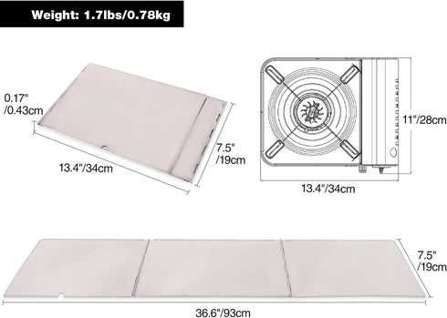 REDCAMP Folding Stainless Steel Stove Windscreen - Camping Stove Windshield for Outdoor