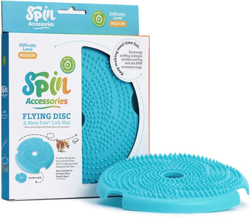 PetDreamHouse Spin Disc Dual Texture Dog Lick Mat, Slow Feeder & Frisbee