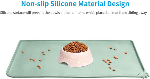 AUDWUD Silicone Waterproof Pet Feeding Mat - Anti-Slip Dog Bowl Pad