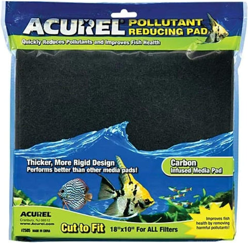 Pollutant Reducing Media Pad, Aquarium and Pond Filter Accessory, 10-Inch x 18-Inch