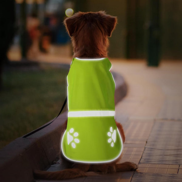Reflective Dog Vest for Safety, High Visibility Fluorescent Pet Jacket, Lightweight Dog Clothes for Night Walking