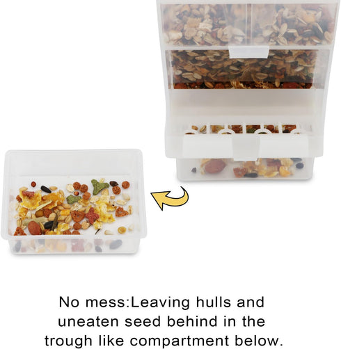 Hypeety Automatic Bird Feeder, No Mess Pet Feeder Seed Food Container for Budgerigar Canary Cockatiel Finch