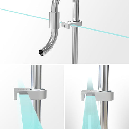 FZONE Mini Aquarium Fixing Clamp, Aluminum Alloy Holder for Rimless Aquariums, Fasten Water Pipes