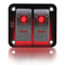 FXC Rocker Switch Aluminum Panel, 2 Gang Toggle Switches, 5 Pin ON/Off, 2 LED Backlit for Boat Car Marine