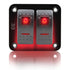 FXC Rocker Switch Aluminum Panel, 2 Gang Toggle Switches, 5 Pin ON/Off, 2 LED Backlit for Boat Car Marine