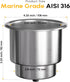 EQUSPUR 4 Pack, 316 Cup Drink Holder Stainless Steel Boat Accessories with Drain for Yacht RV Camper Caravan