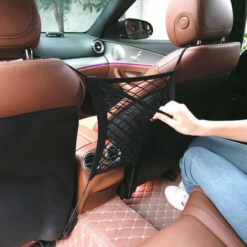 SIQITECHNO Car Dog Barrier Universal Dog Barrier Net Car Seat Net & Storage Bag Tear Resistant Pet Mesh Barrier Car