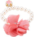 Pearl Flower Dog Collar Necklace with Bell, Elastic Collar for Puppy Jewelry, Ideal for Daily Wear