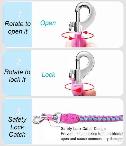 2/3/4/6/10 Foot Reflective Dog Leash - Strong Nylon Braided Dog Training Leash for Large Medium Small Dogs