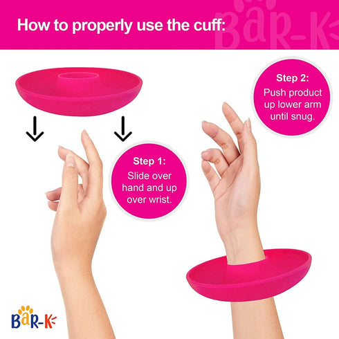 BaR-K Patented Drip Catcher Cuffs - Face Wash Wristbands for Spa, Stops Soap & Water from Running Down Arms, Pink Set
