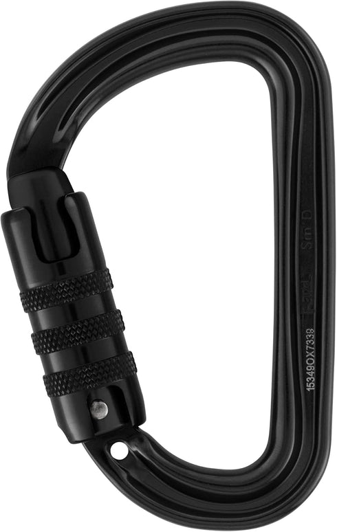 Petzl Sm'D Carabiner - Lightweight D-Shaped Locking Carabiner for Rock and Ice Climbing