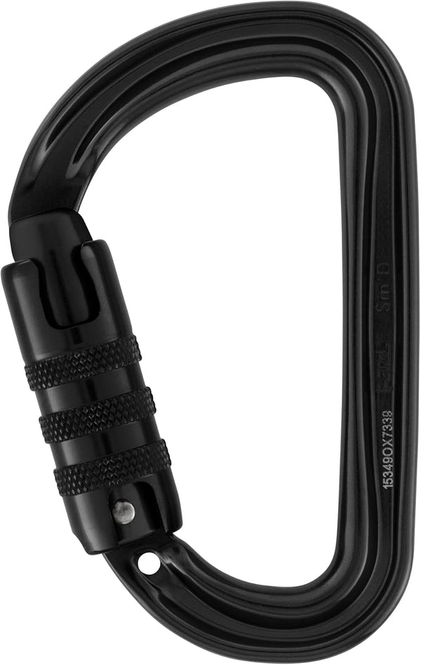 Petzl Sm'D Carabiner - Lightweight D-Shaped Locking Carabiner for Rock and Ice Climbing