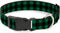 Buckle-Down Plastic Clip Collar, Buffalo Plaid Black/Green, 1" Wide, Fits 15-26" Neck, Large