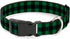 Buckle-Down Plastic Clip Collar, Buffalo Plaid Black/Green, 1" Wide, Fits 15-26" Neck, Large