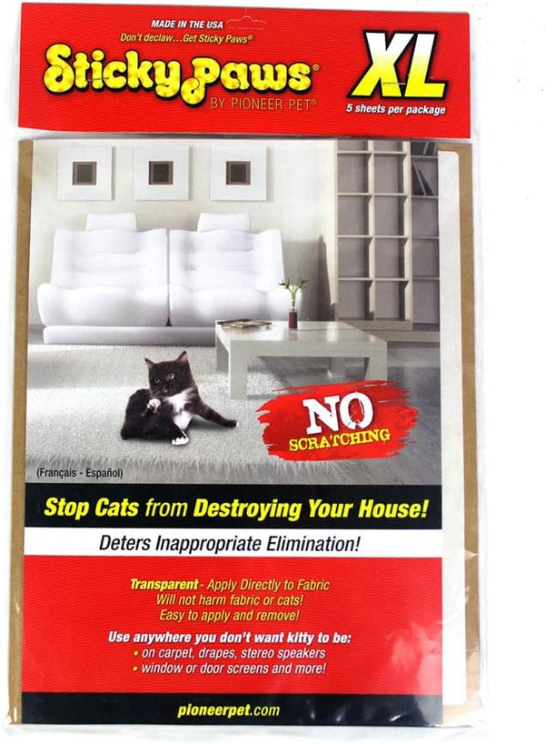 Pioneer Pet Sticky Paws XL Sheets for Cat Deterrent