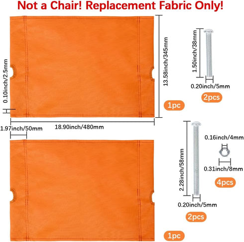 18.9x13.8 Inch GORGECRAFT Camping Chair Replacement Fabric High Back Camping Chair Cover Coral Waterproof Collapsible