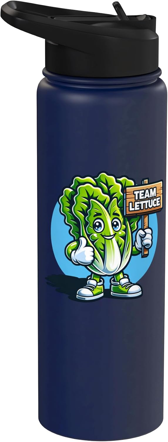 Fossil Forward Homestead Team Lettuce Salad Mascot Funny Vegetable Garden Humor Stainless Steel Insulated Water