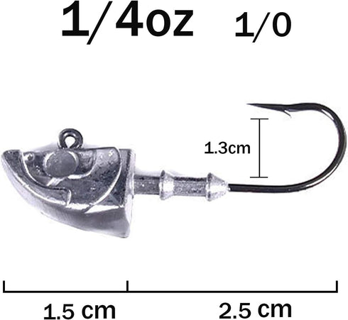 Swimbait Jig Head Saltwater Flats Jig Head Bait, Realistic Fish Head Jig Heads 5 Pack
