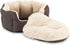 SPOT Sleep Zone Small Pet Bed, High Wall Reversible Cushion Bed for Indoor Cats & Small Dogs, 18x16in, Chocolate Brown