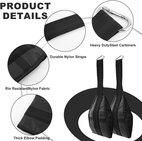 Hanging Ab Straps for Pull Up Bar, Padded Arm Support Slings for Abdominal Muscle Building