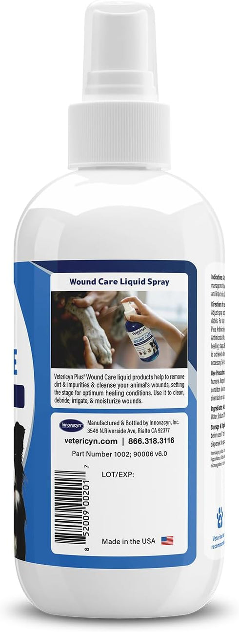 8 Vetericyn Plus Dog Wound Care Spray | Healing Aid and Skin Repair, Clean Wounds, Relieve Dog Skin Allergies, Safe