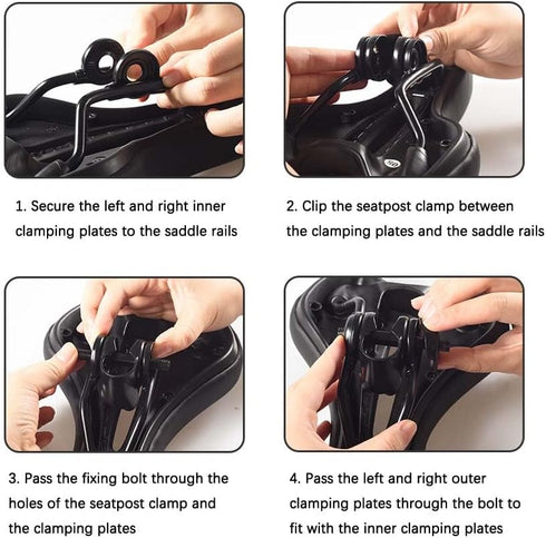 UltAlt 2 Pack Bike Seat Clamp Replacement Bike Saddle Mount Bracket Holder Bike Seat Post Clamps for Standard Rail
