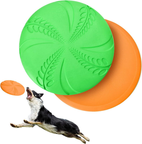 Nobleza 2 Pack Dog Flying Disc - Interactive Flyer Toys for Small, Medium, Large Dogs, Durable Outdoor Disc Toy