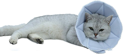 Soft Cat Recovery Collar - Adjustable Dog Cat Cone for Surgery, Protective Collar for Kitten and Puppy, Small, Blue